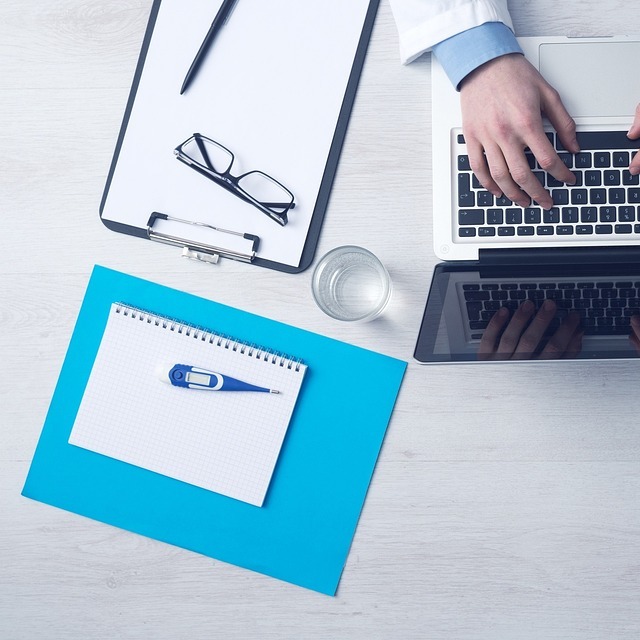 medical billing specialist at computer